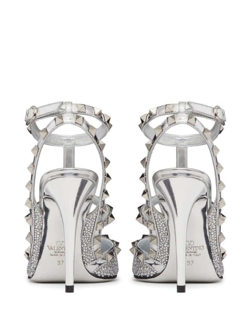 Rockstud 100mm crystal-embellished pumps