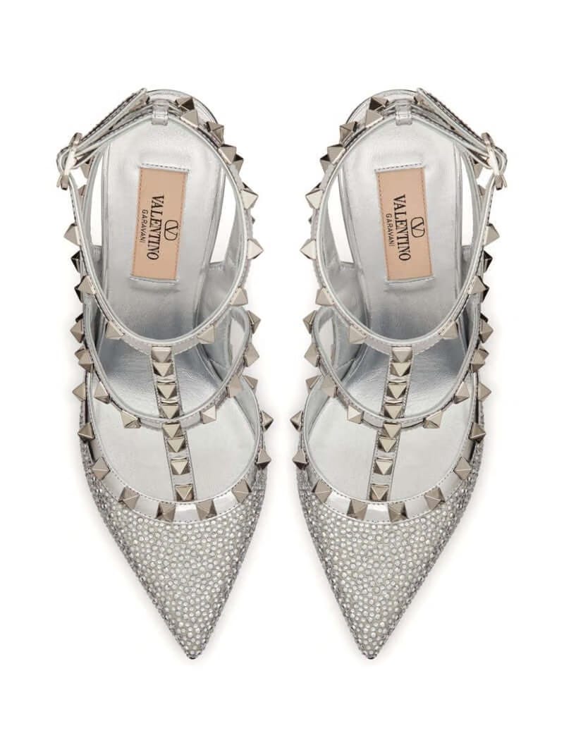 Rockstud 100mm crystal-embellished pumps