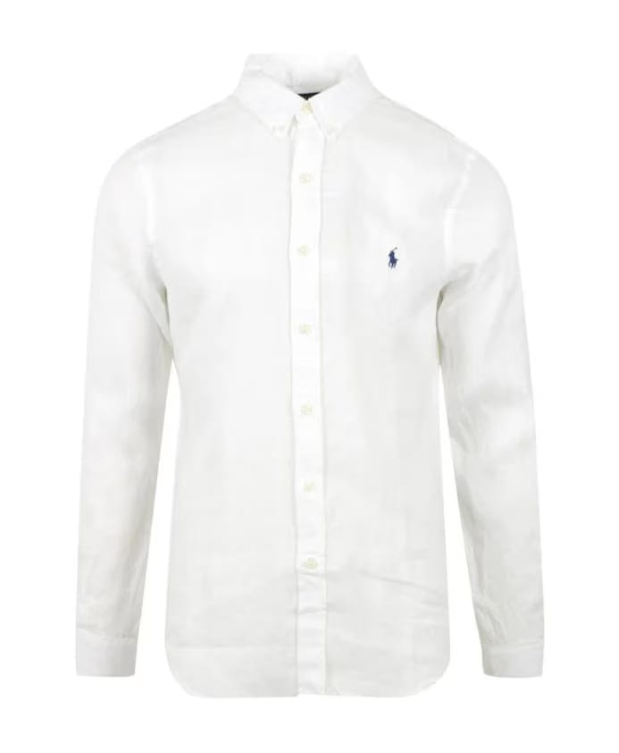 Polo Ralph Lauren White Linen Long Sleeve Shirt