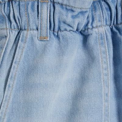 Blue Paper bag Denim Shorts