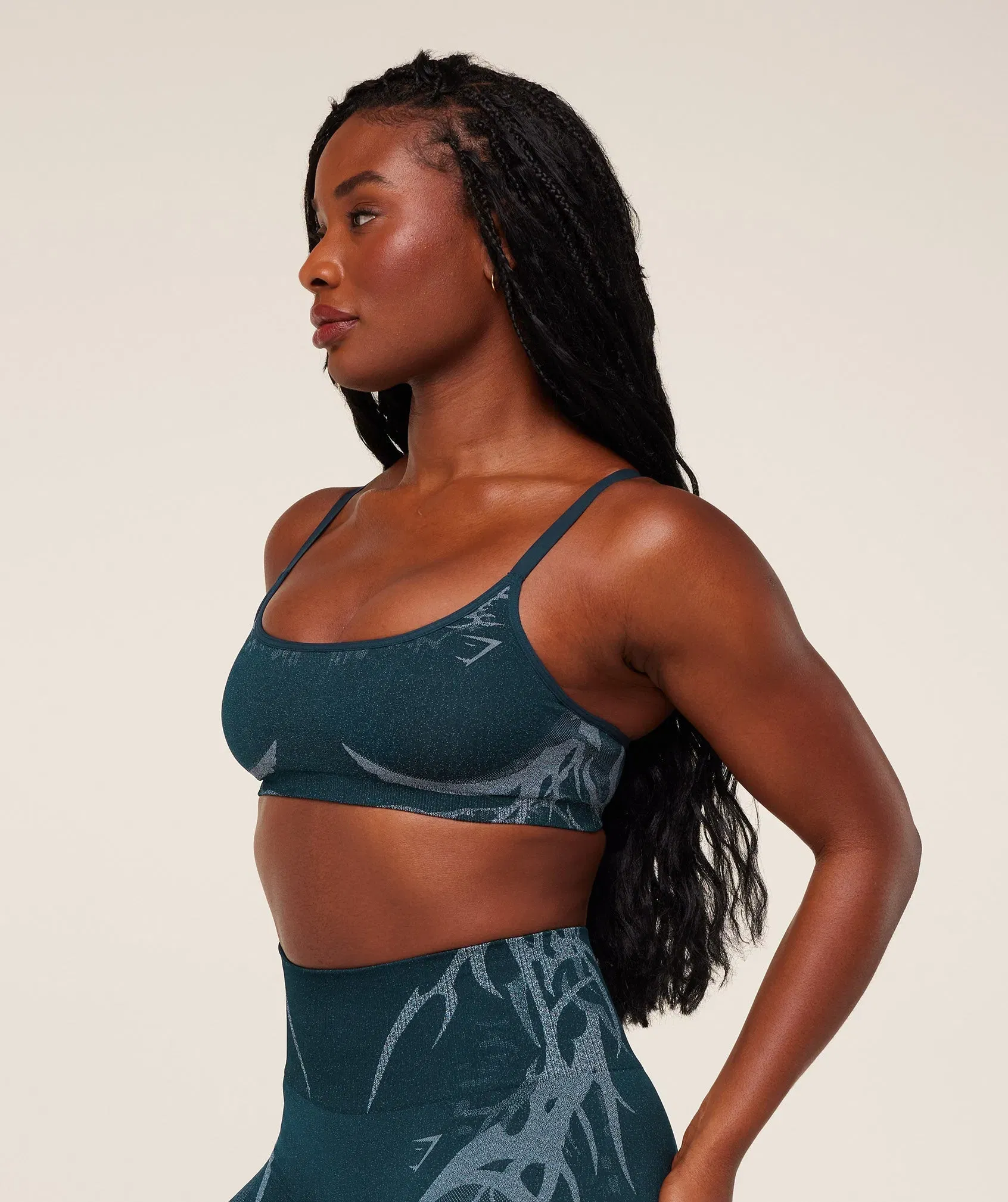 Gymshark Storm Seamless Sports Bra - Deep Petrol Blue/Smoke Blue