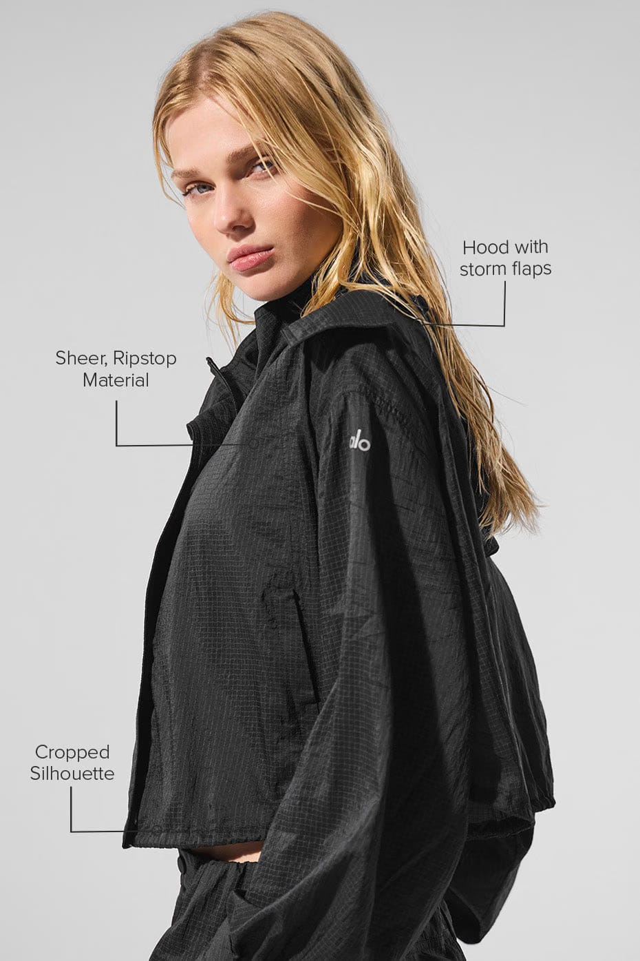 Cropped Game Time Full Zip Jacket