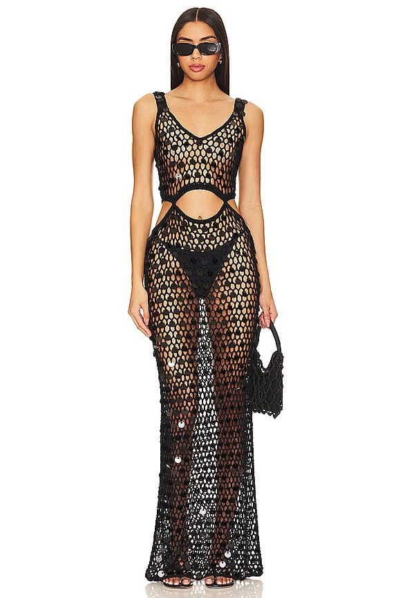 superdown Elena Maxi Dress in Black