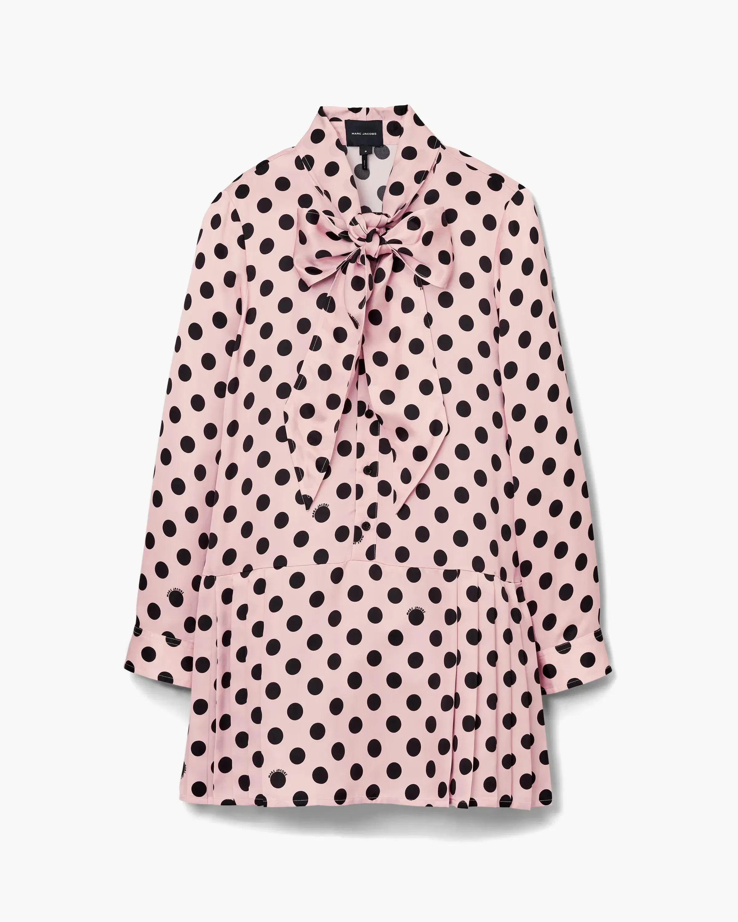 Dots Bow Pleated Dress