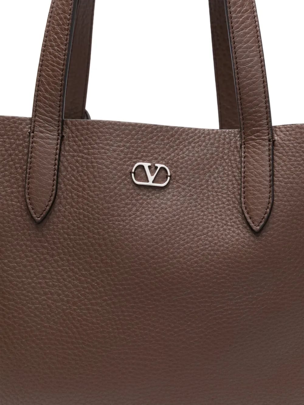 metallic-eyelet leather tote bag