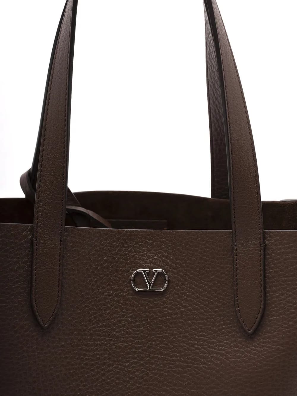 metallic-eyelet leather tote bag
