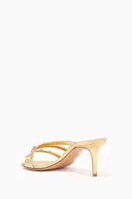 Valentino Garavani Rockstud Mules in Metallic Nappa