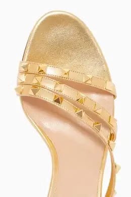 Valentino Garavani Rockstud Mules in Metallic Nappa