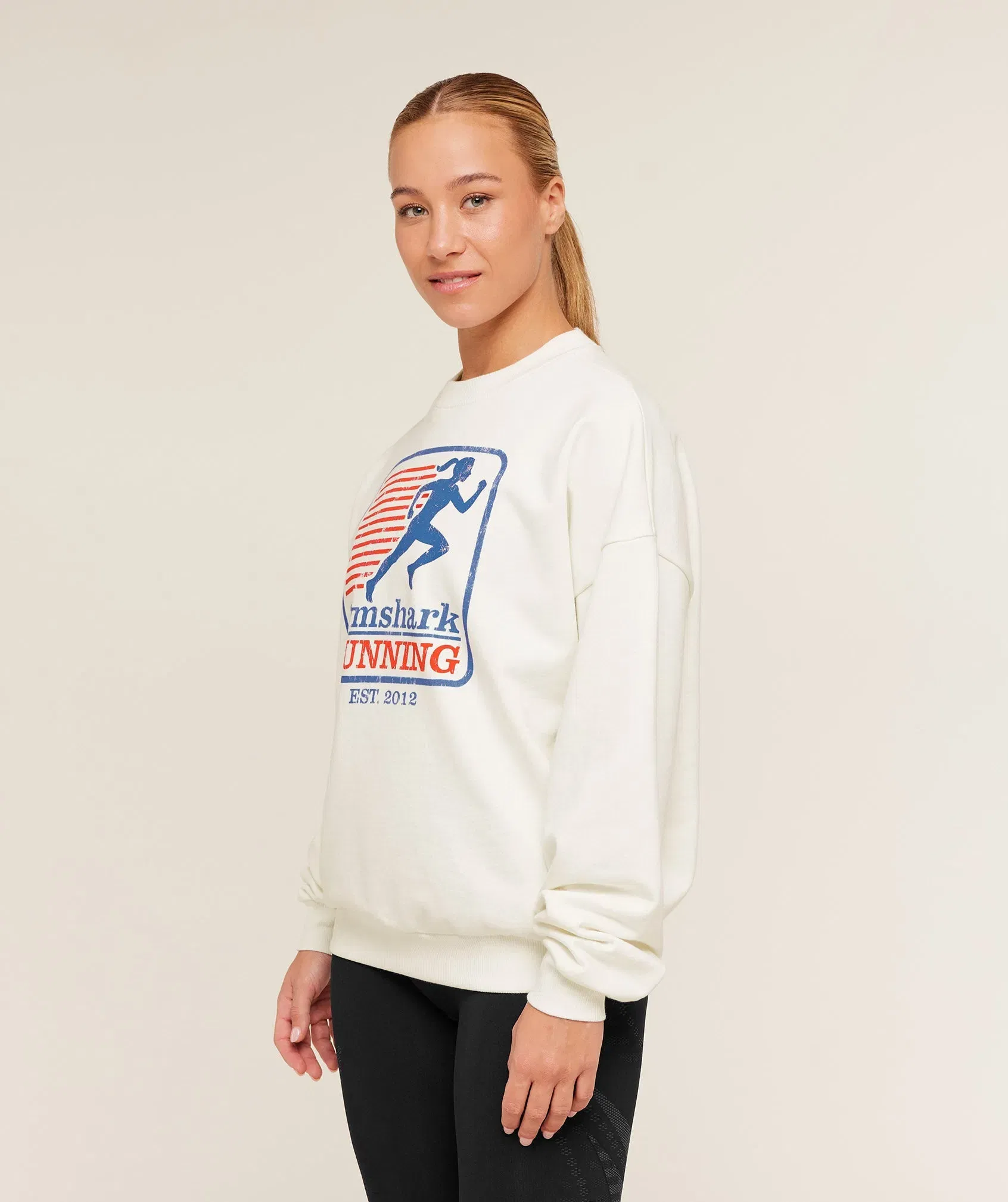 Gymshark Run Club Graphic Sweatshirt - GS Soft White