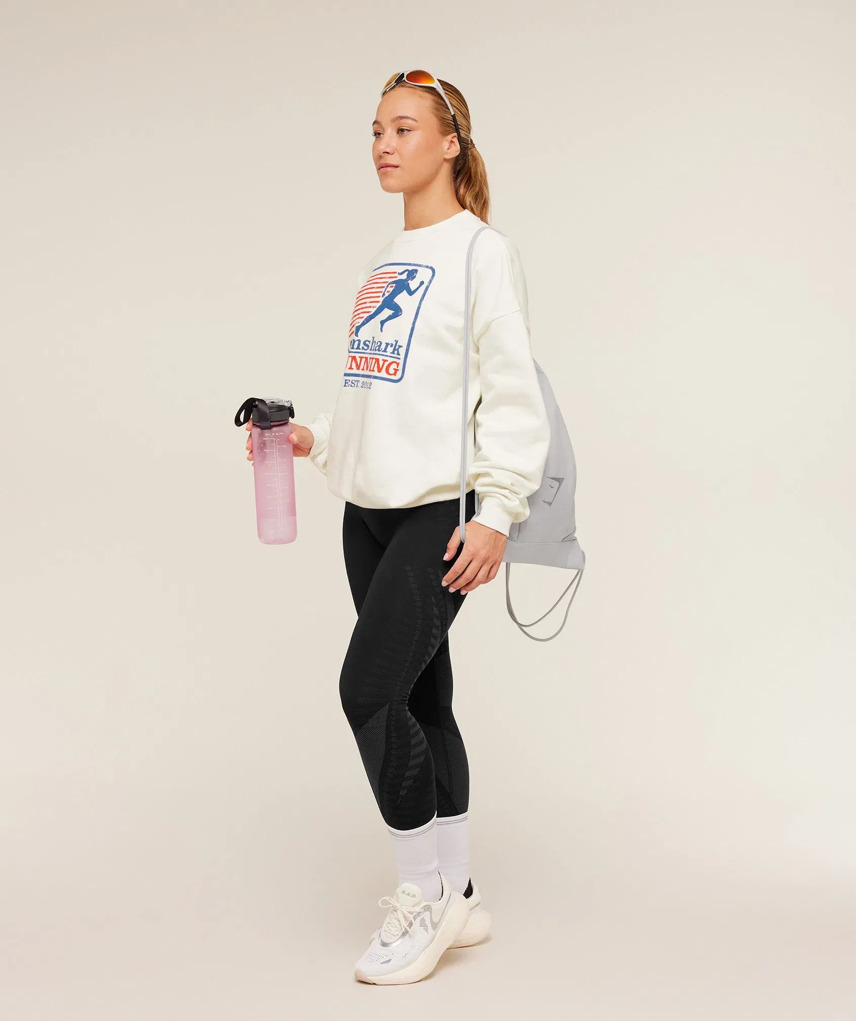 Gymshark Run Club Graphic Sweatshirt - GS Soft White