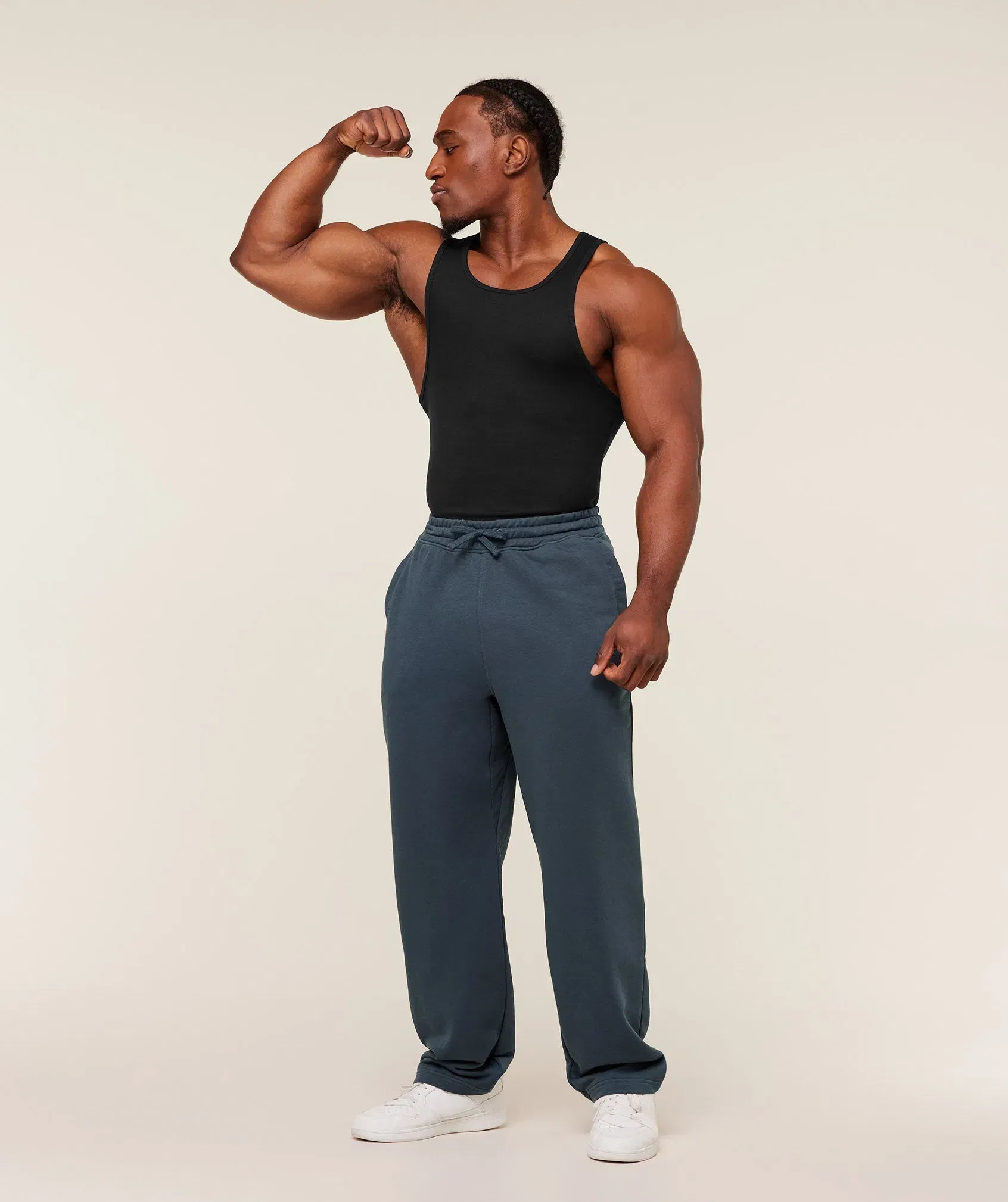Gymshark Power Straight Leg Pants - GS Stealth Blue/GS Deep Petrol Blue