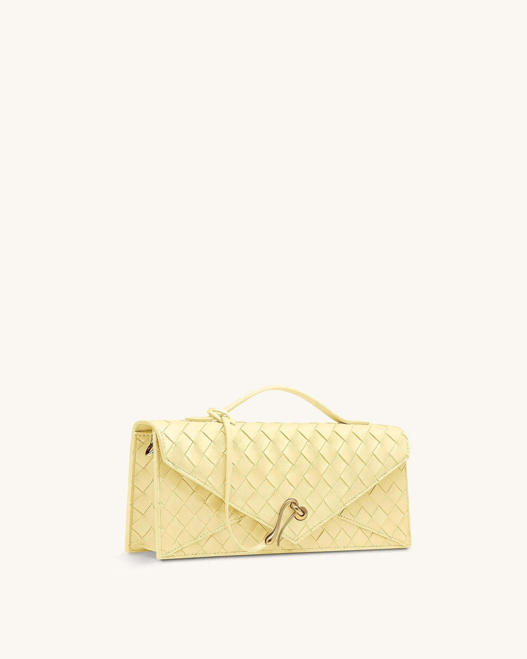 Celeste Woven Textured Envelope Top Handle Bag - Dark Brown