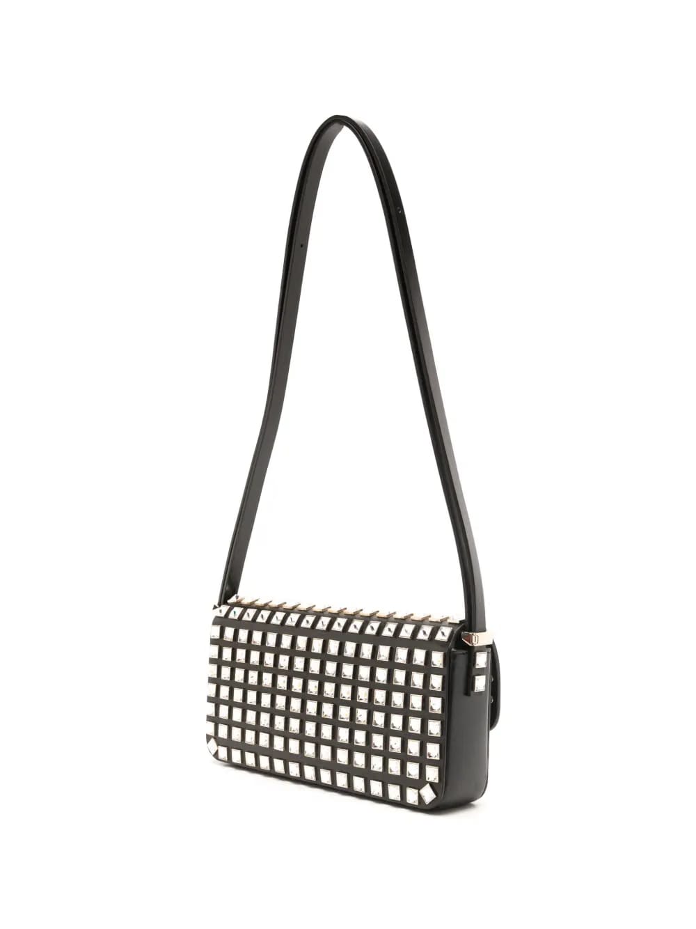 Rockstud E/W leather shoulder bag