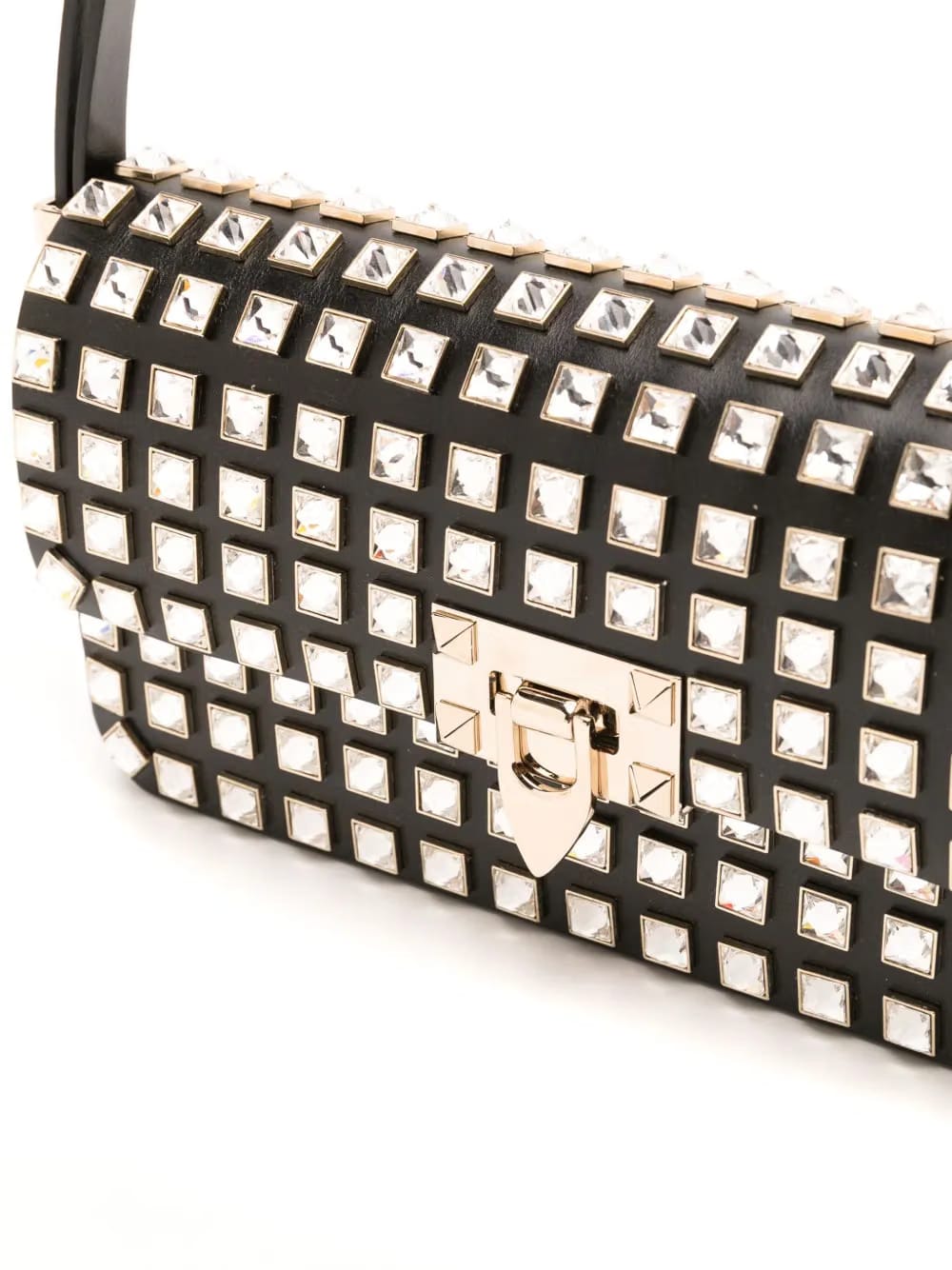 Rockstud E/W leather shoulder bag