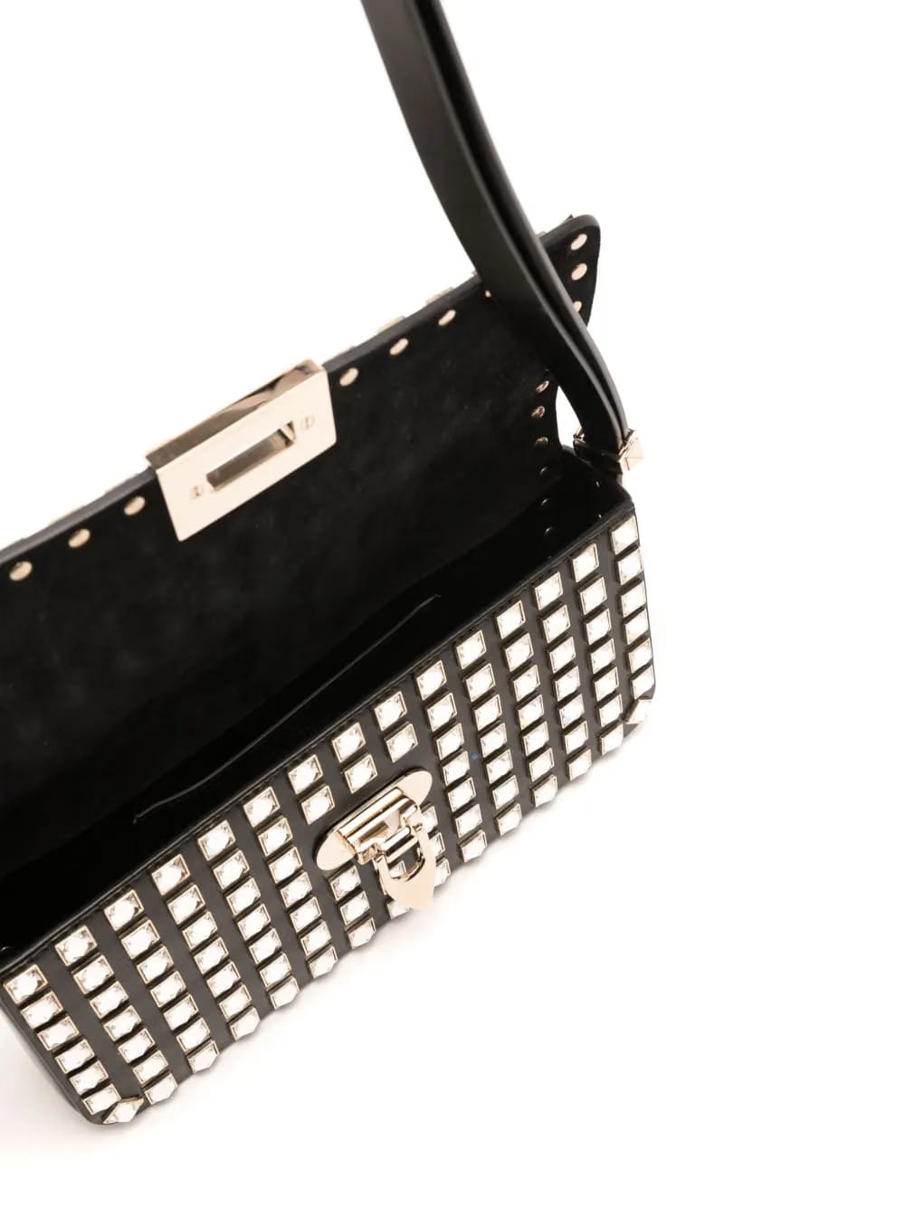 Rockstud E/W leather shoulder bag