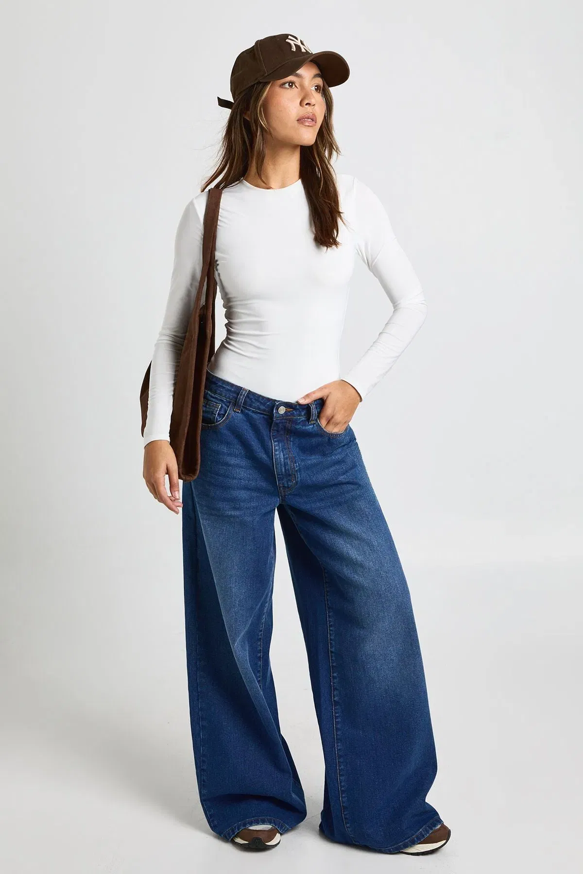 Double Layer Slinky Long Sleeve Crew Neck Bodysuit