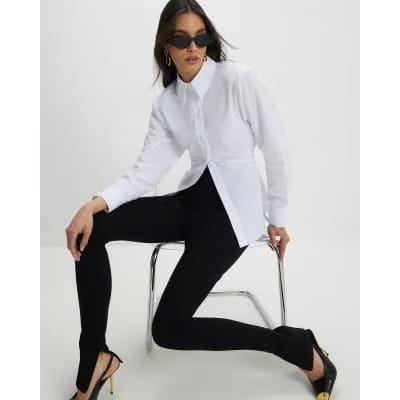 White Shoulder Pad Shirt