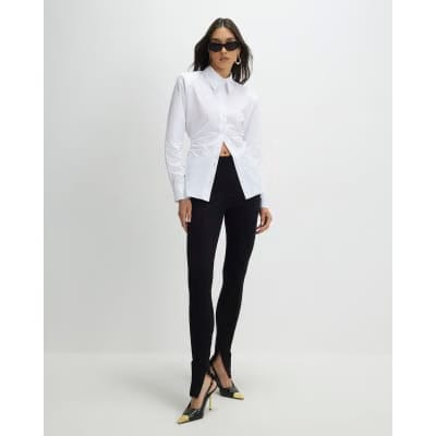White Shoulder Pad Shirt