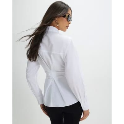 White Shoulder Pad Shirt