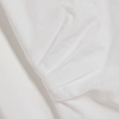 White Shoulder Pad Shirt
