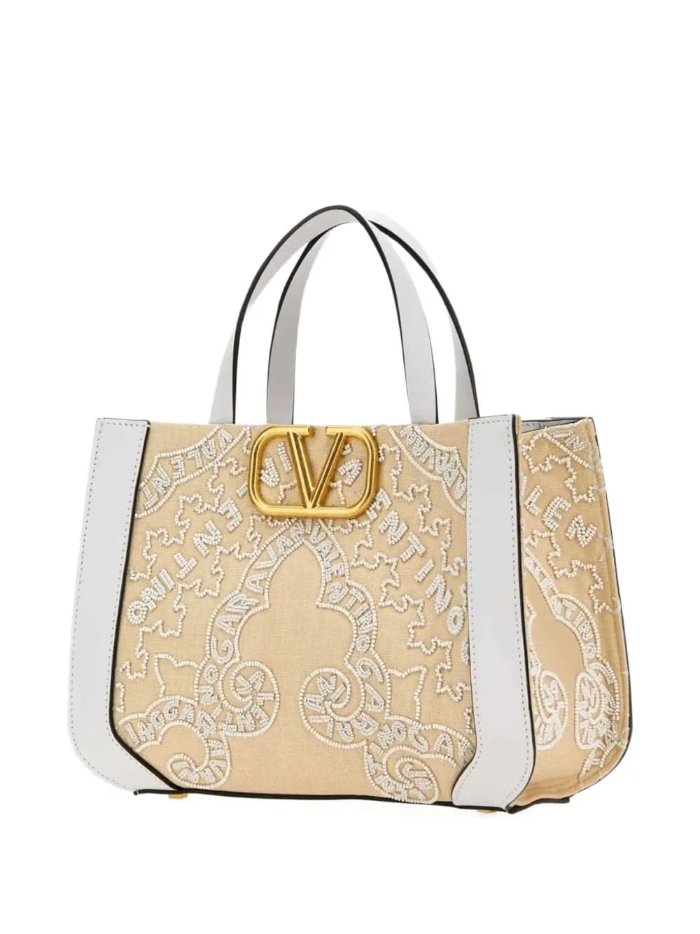 small VLogo Signature beaded tote bag