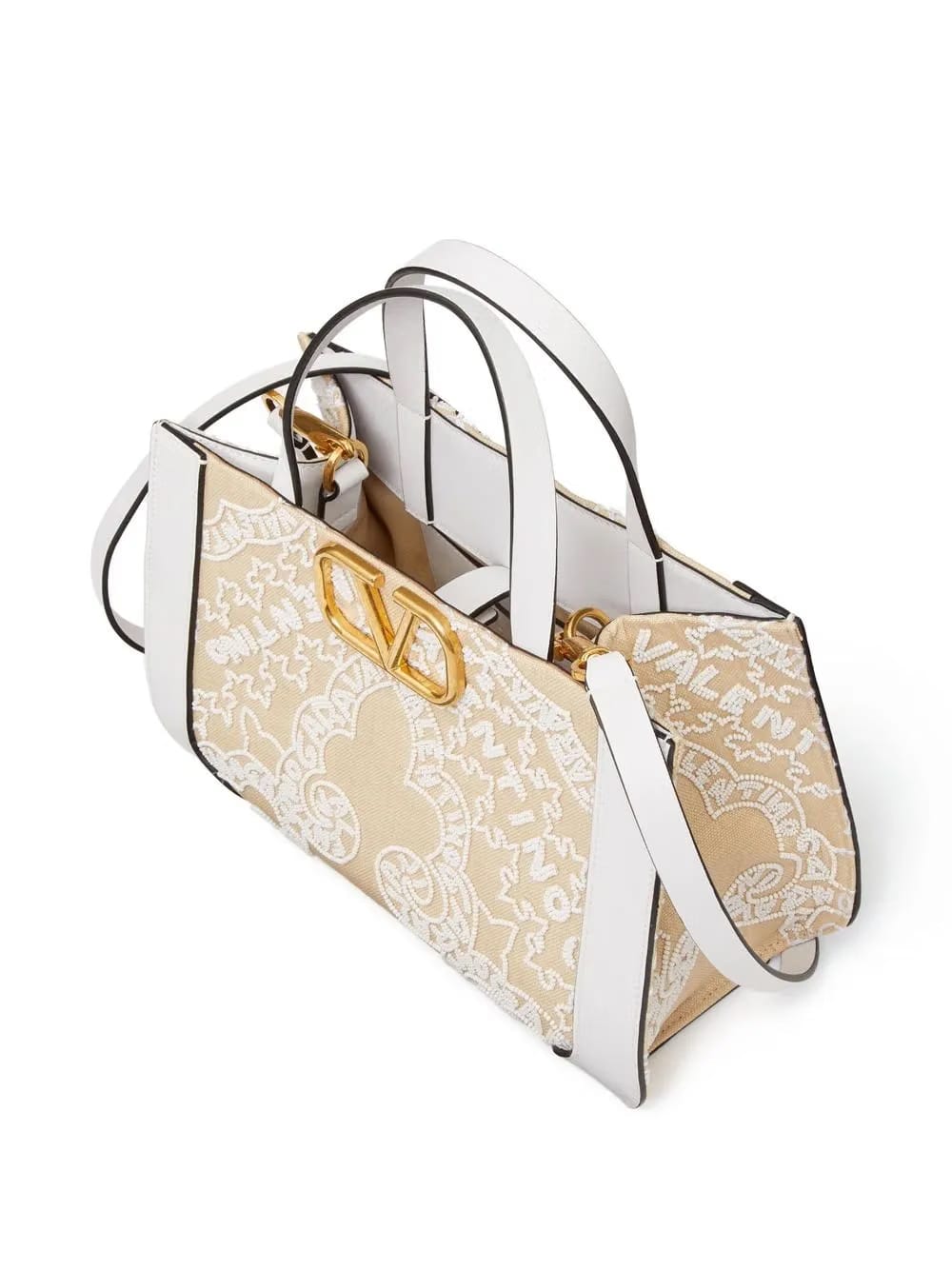 small VLogo Signature beaded tote bag