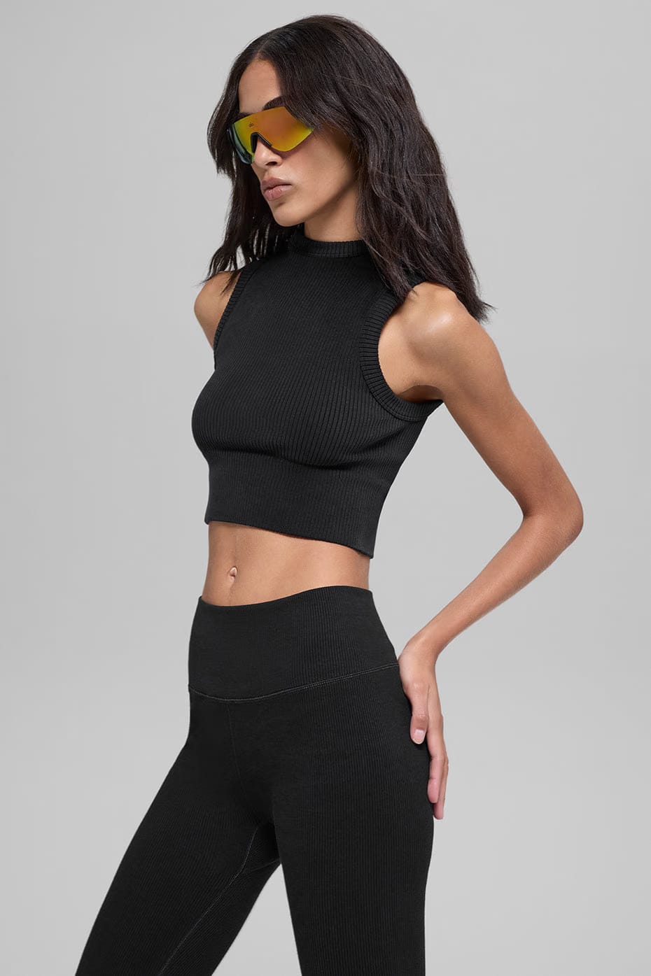 Seamless Two Tone Rib Hooded Vest