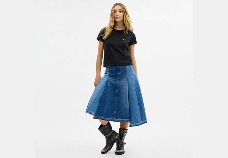 Maxi Denim Skirt In Organic Cotton