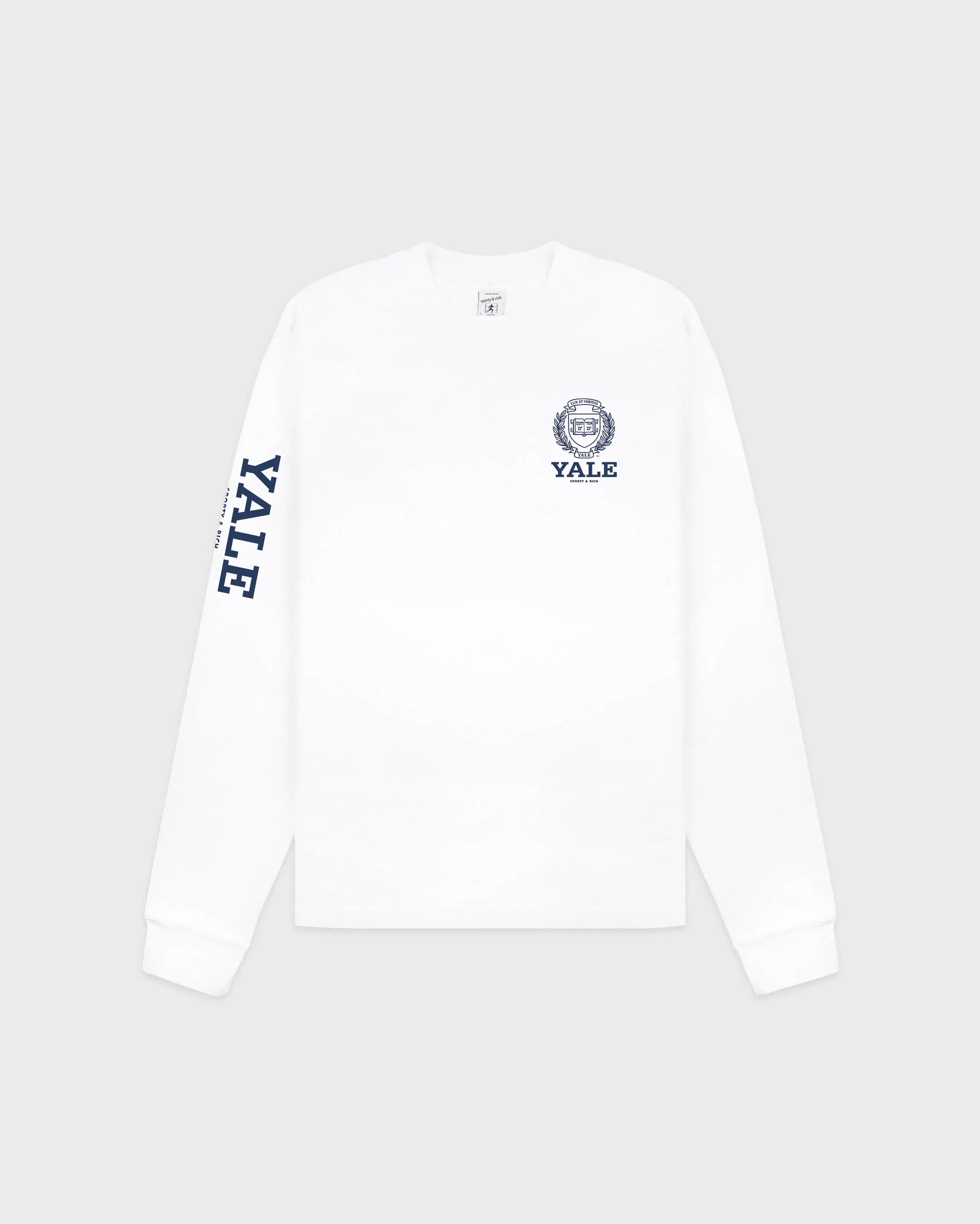 Yale Crest Longsleeve T-Shirt - White