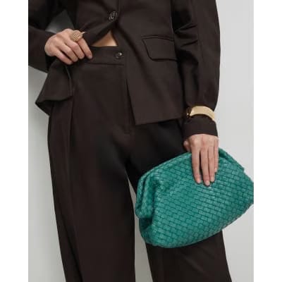 Brown High Waisted Tapered Trousers