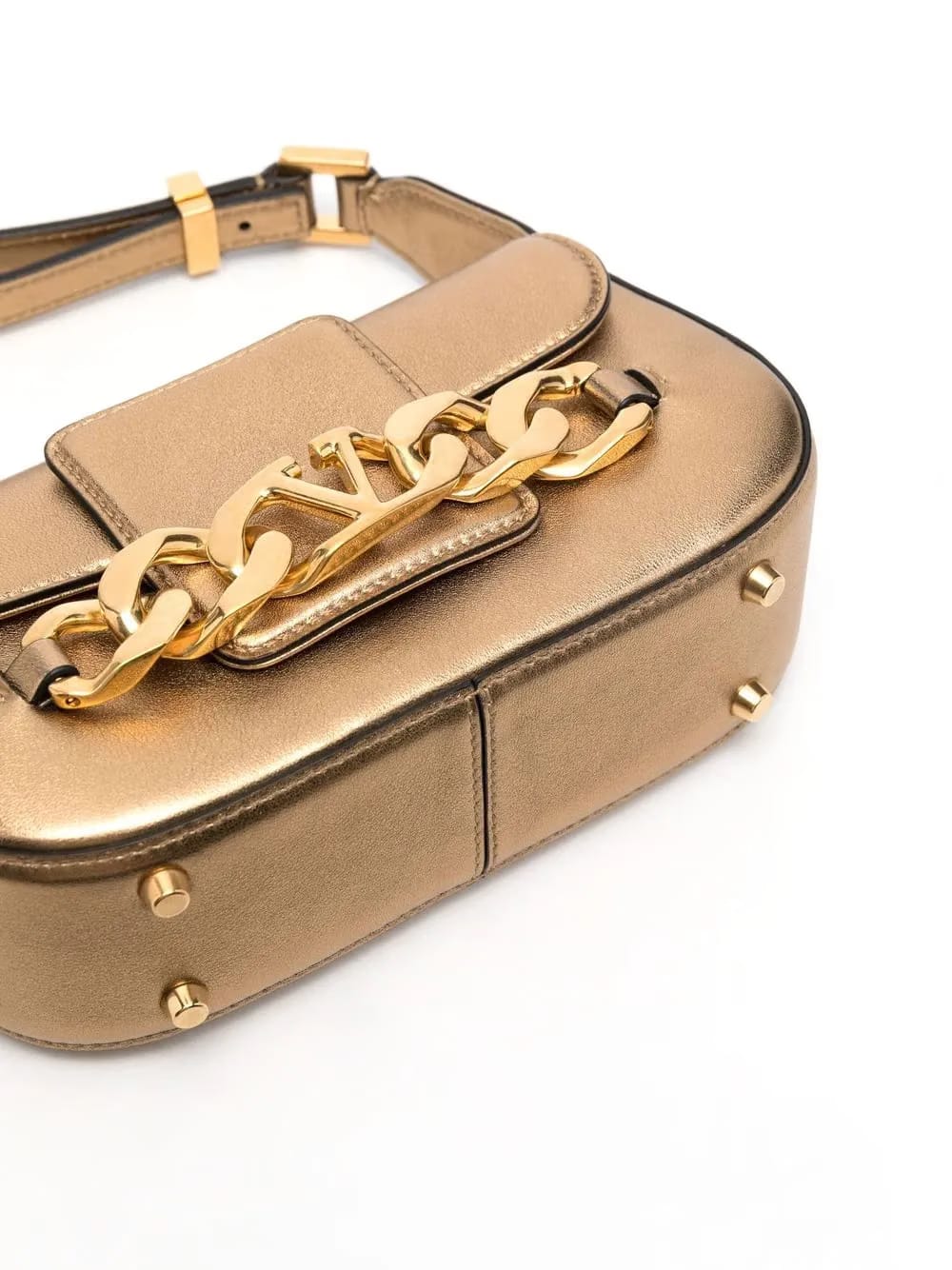 VLogo Chain leather shoulder bag