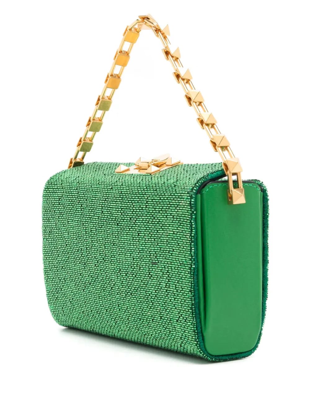 Rockstud beaded leather bag