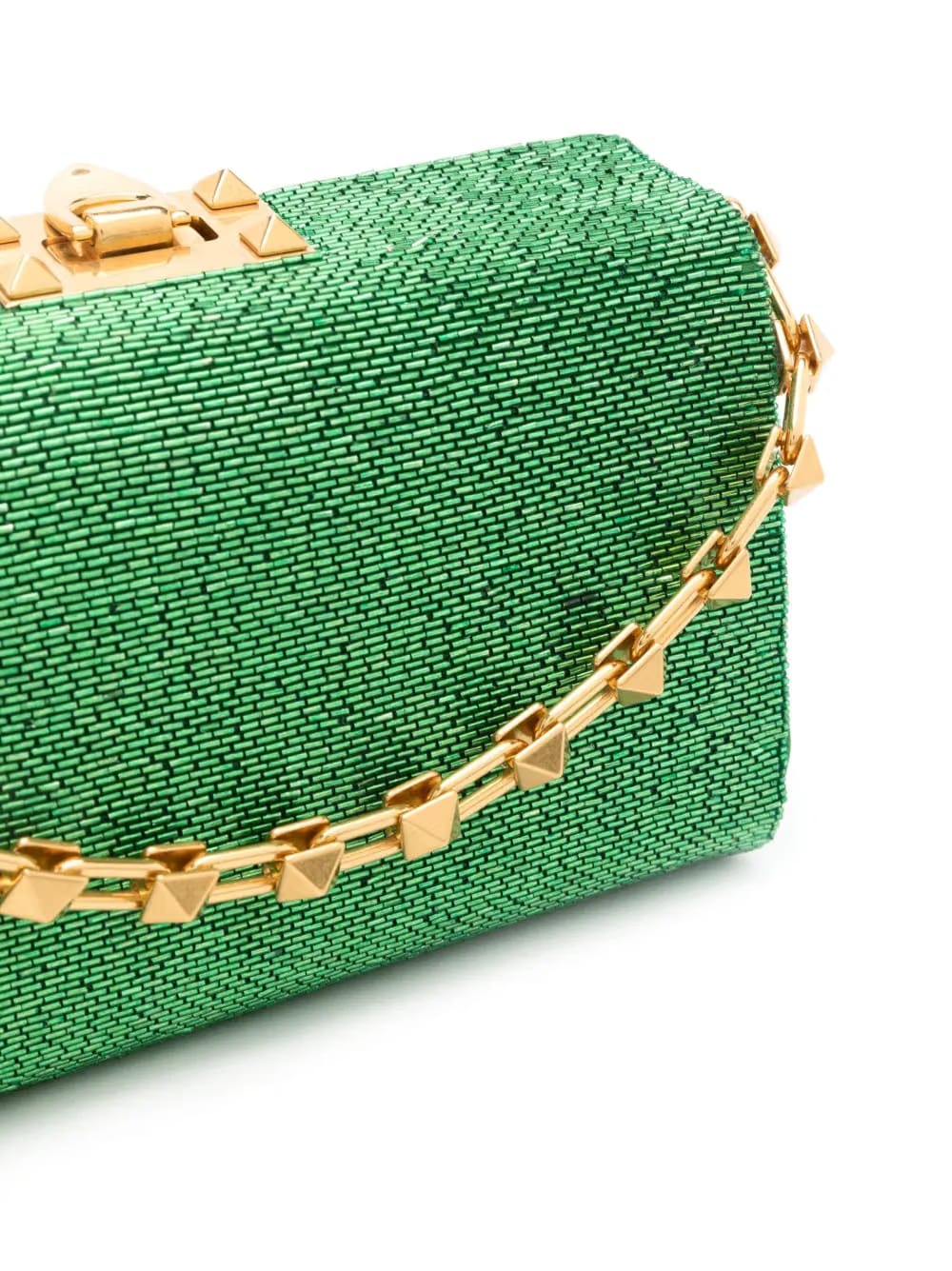 Rockstud beaded leather bag