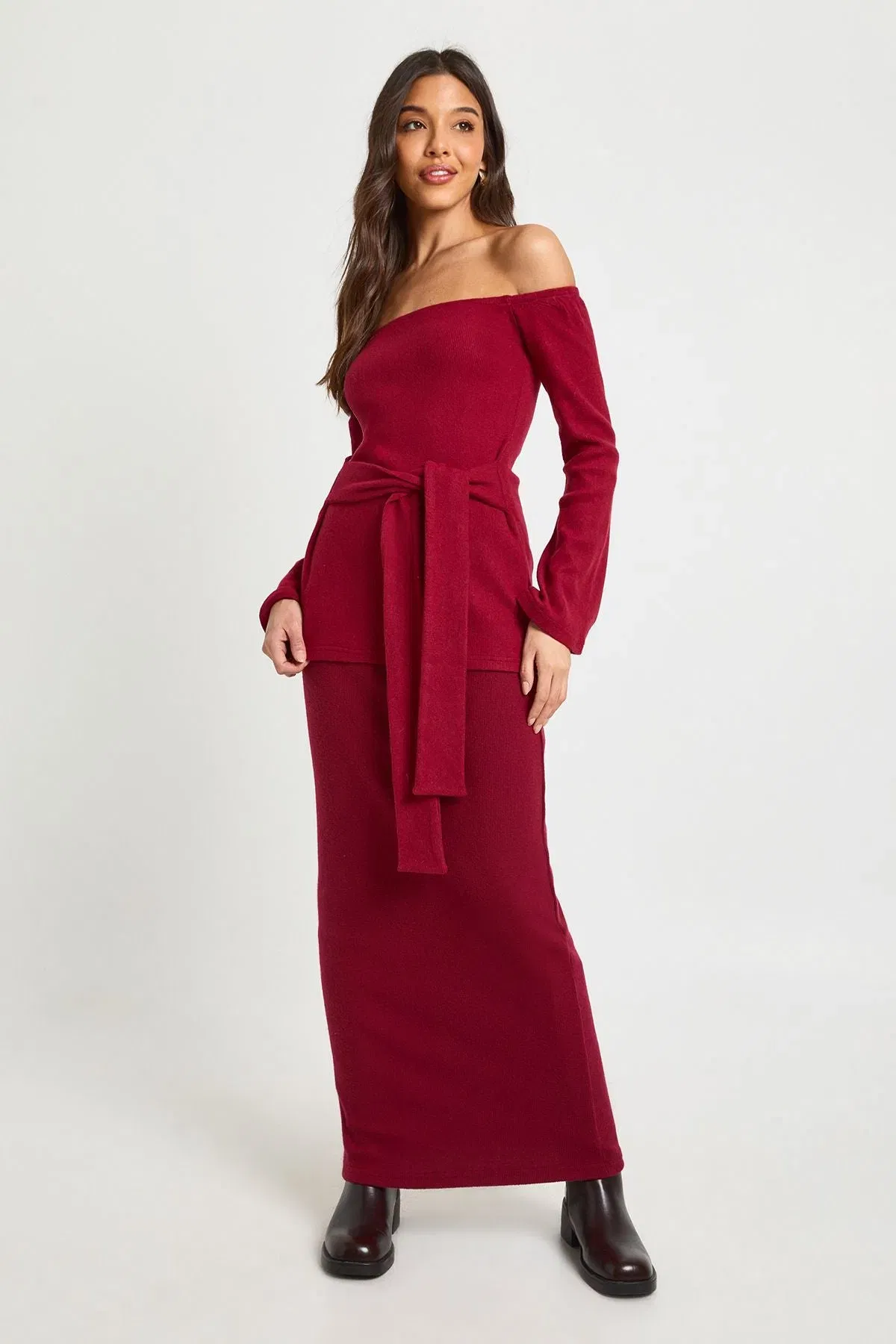 Brushed Rib Maxi Skirt