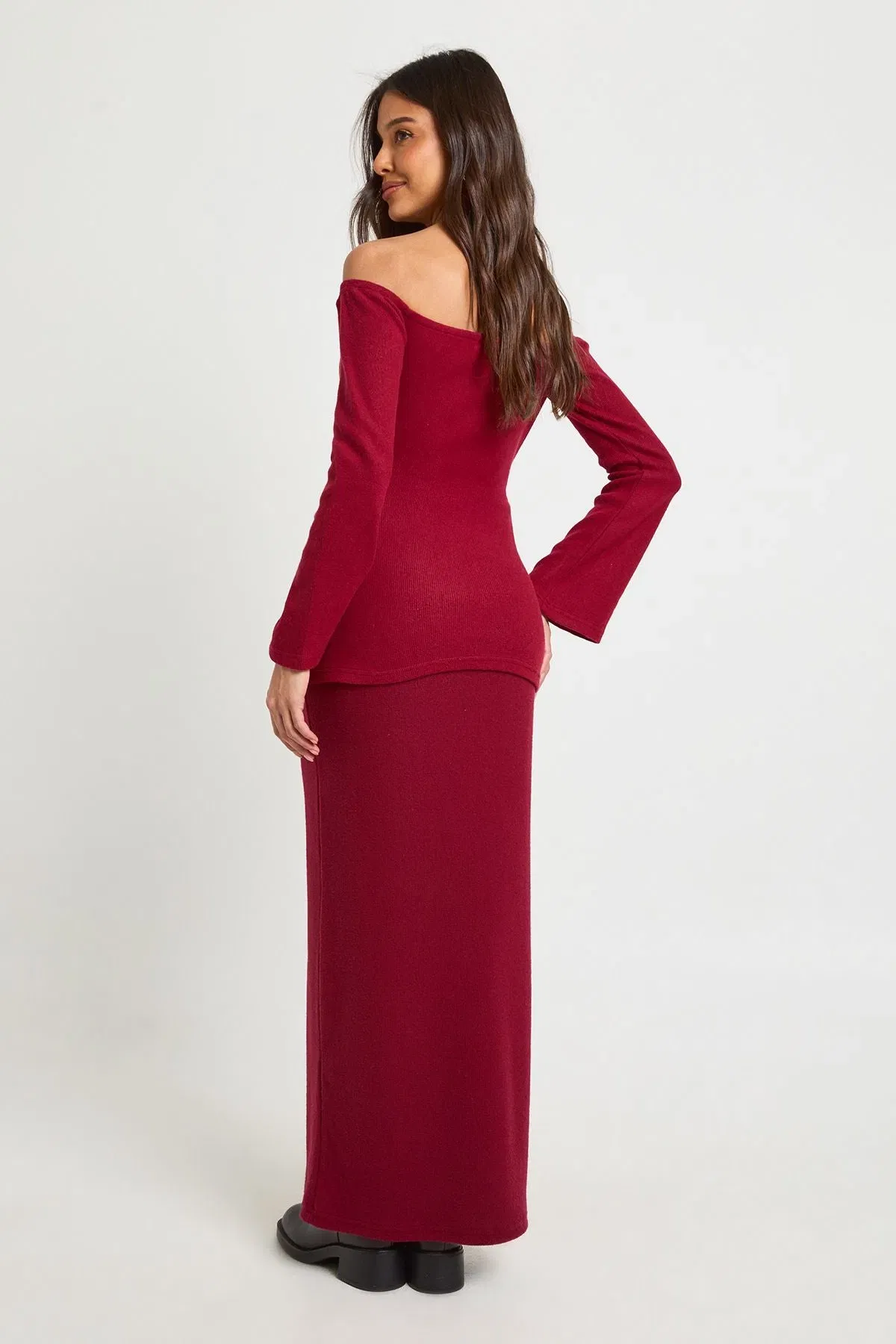 Brushed Rib Maxi Skirt