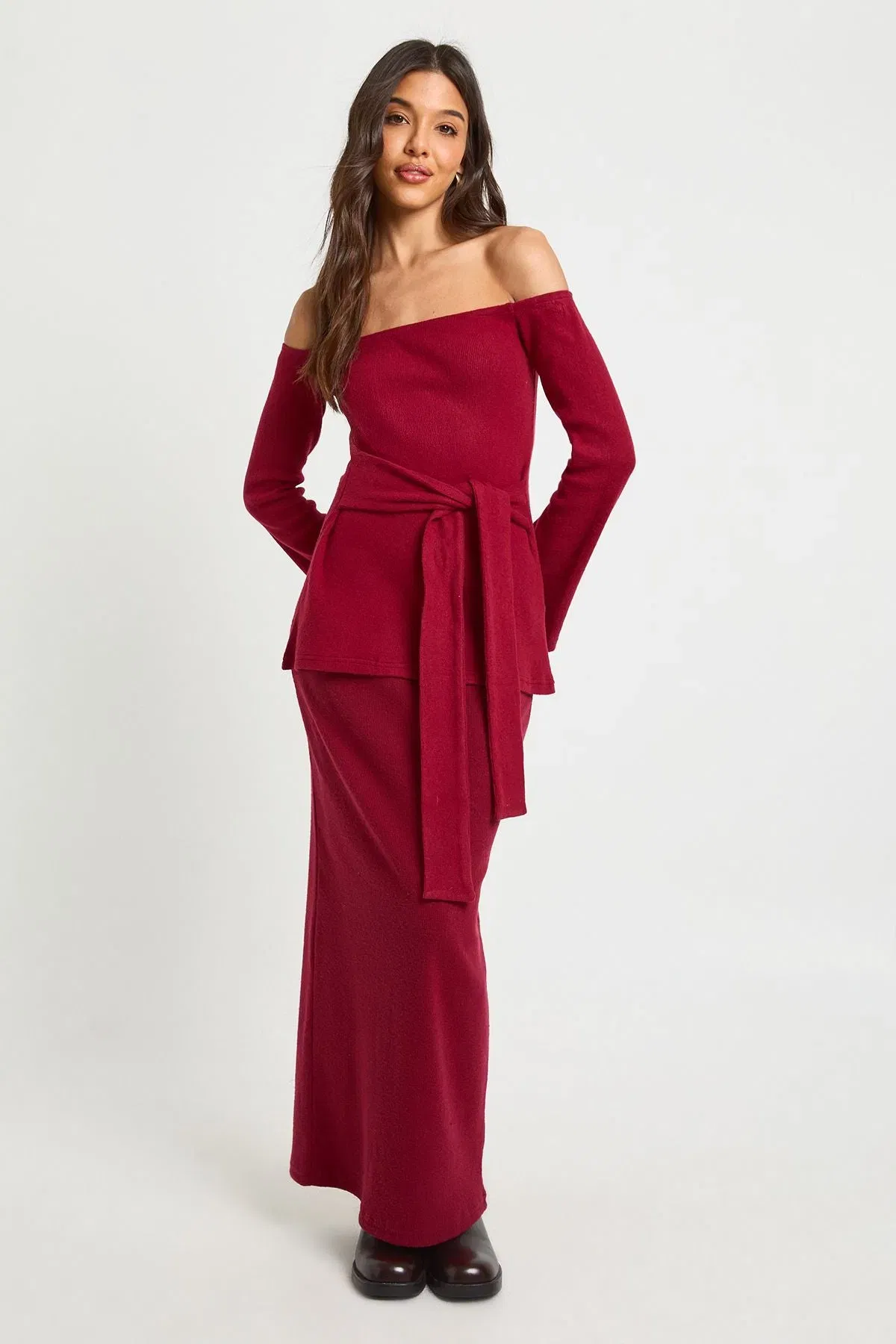 Brushed Rib Maxi Skirt