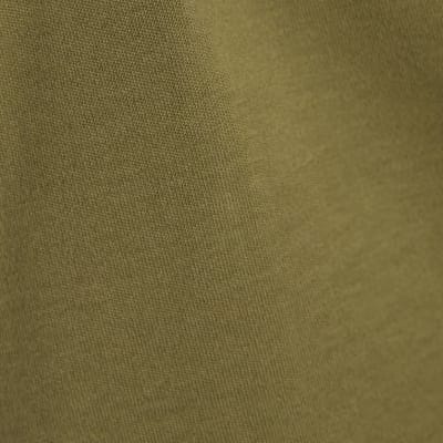 Khaki Short Sleeve Tie Back Seamed Top