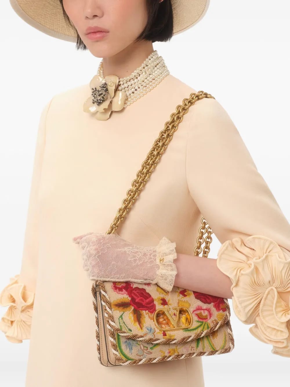 small Vain embroidered shoulder bag