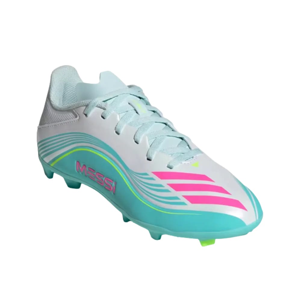 Adidas F50 Messi League Firm Multi Ground Soccer Cleats Kids Flash Aqua