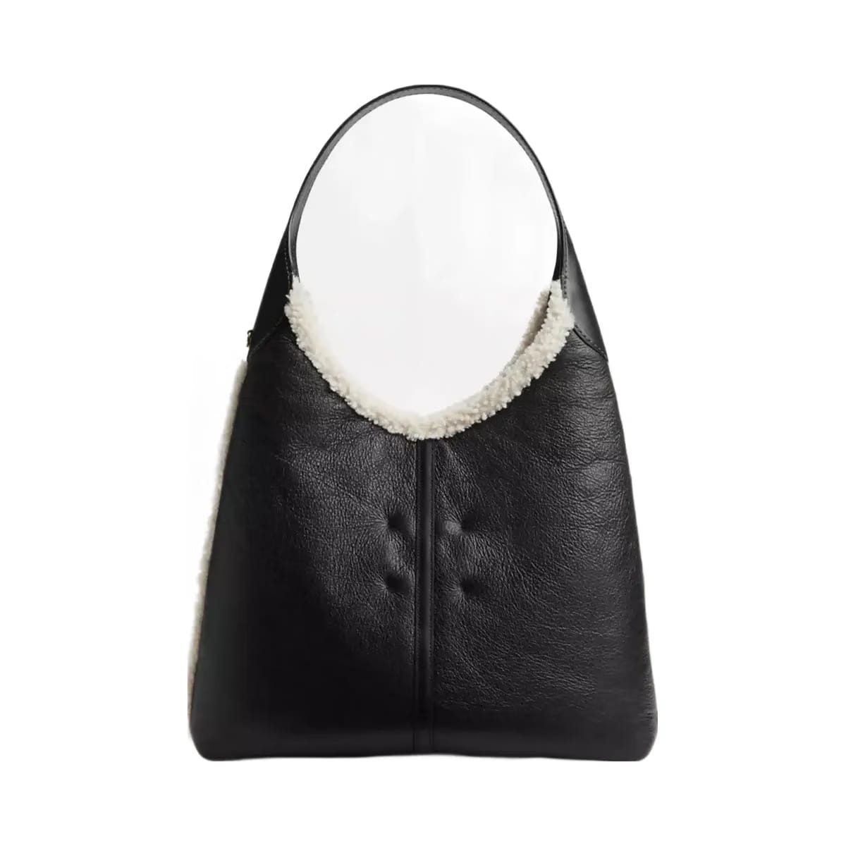 Coach Brooklyn Shoulder Bag 39 In Shearling in Brass Black Natural