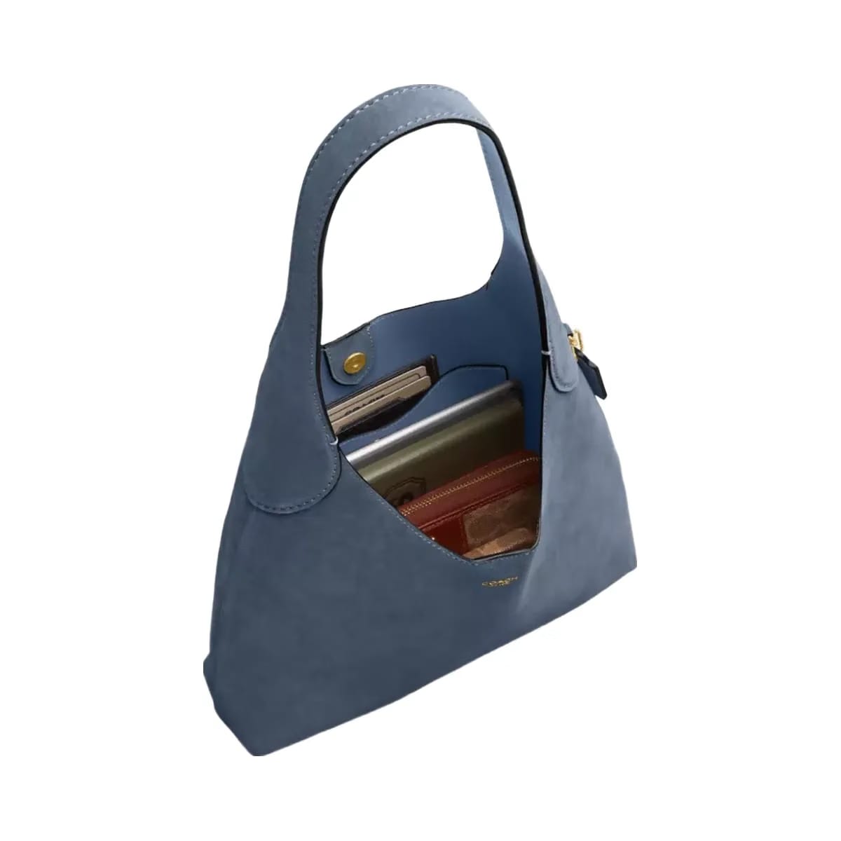 Coach Brooklyn Shoulder Bag 28 in Brass Light Denim