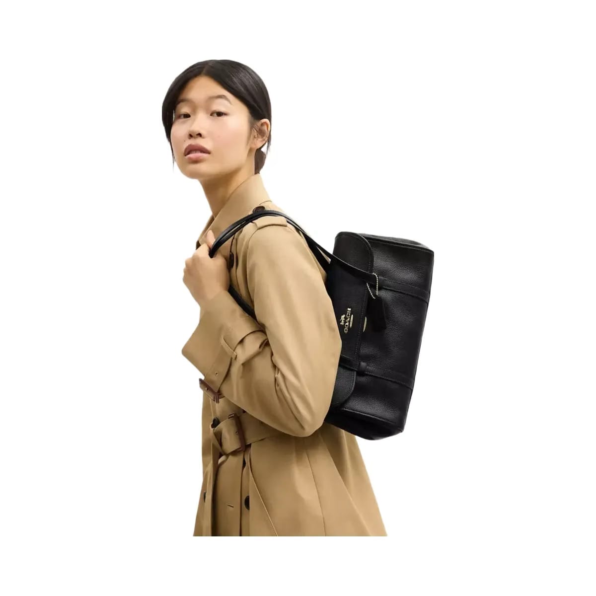 Coach Bridget Flap Shoulder Bag in Gold Black