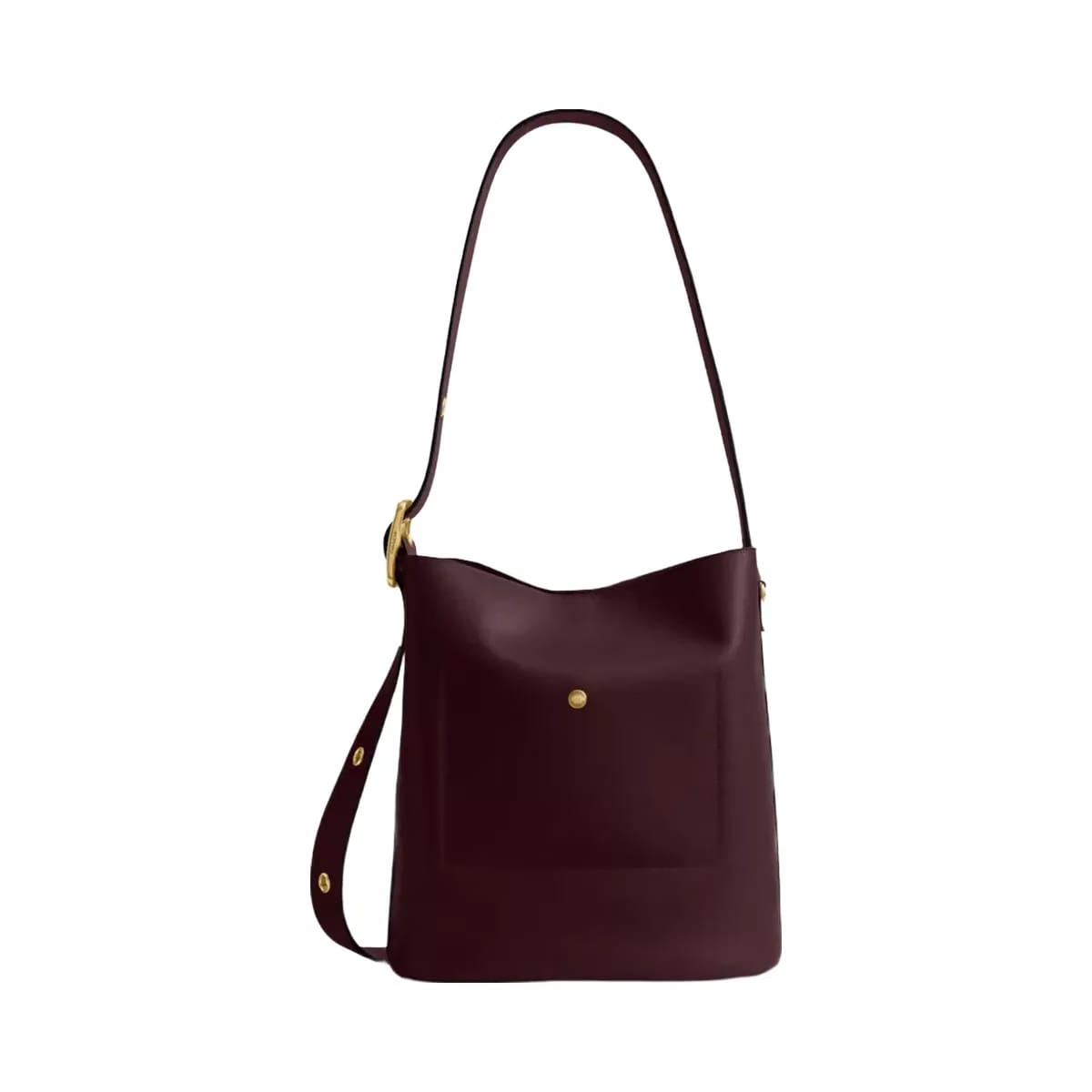 Coach Bleecker Bucket Bag in Brass Merlot