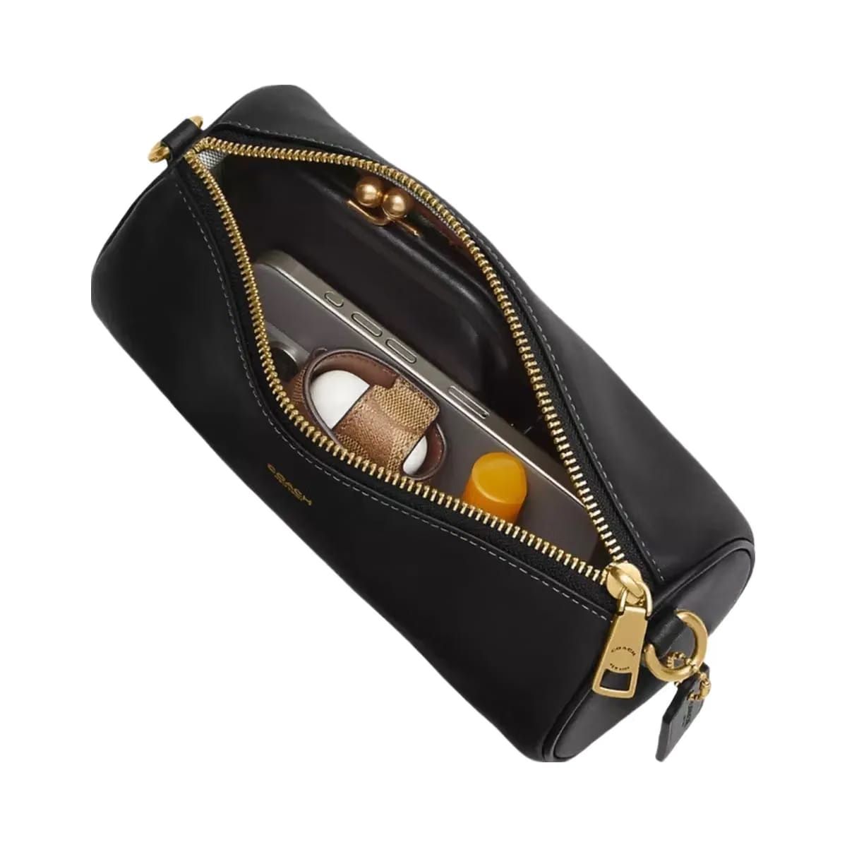 Coach Barrel Bag in Brass Black