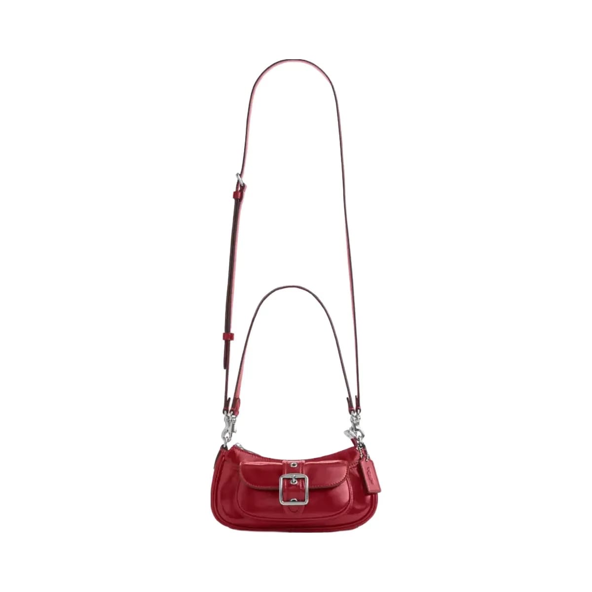 Coach Ashton Mini Shoulder Bag in Silver Dark Cardinal