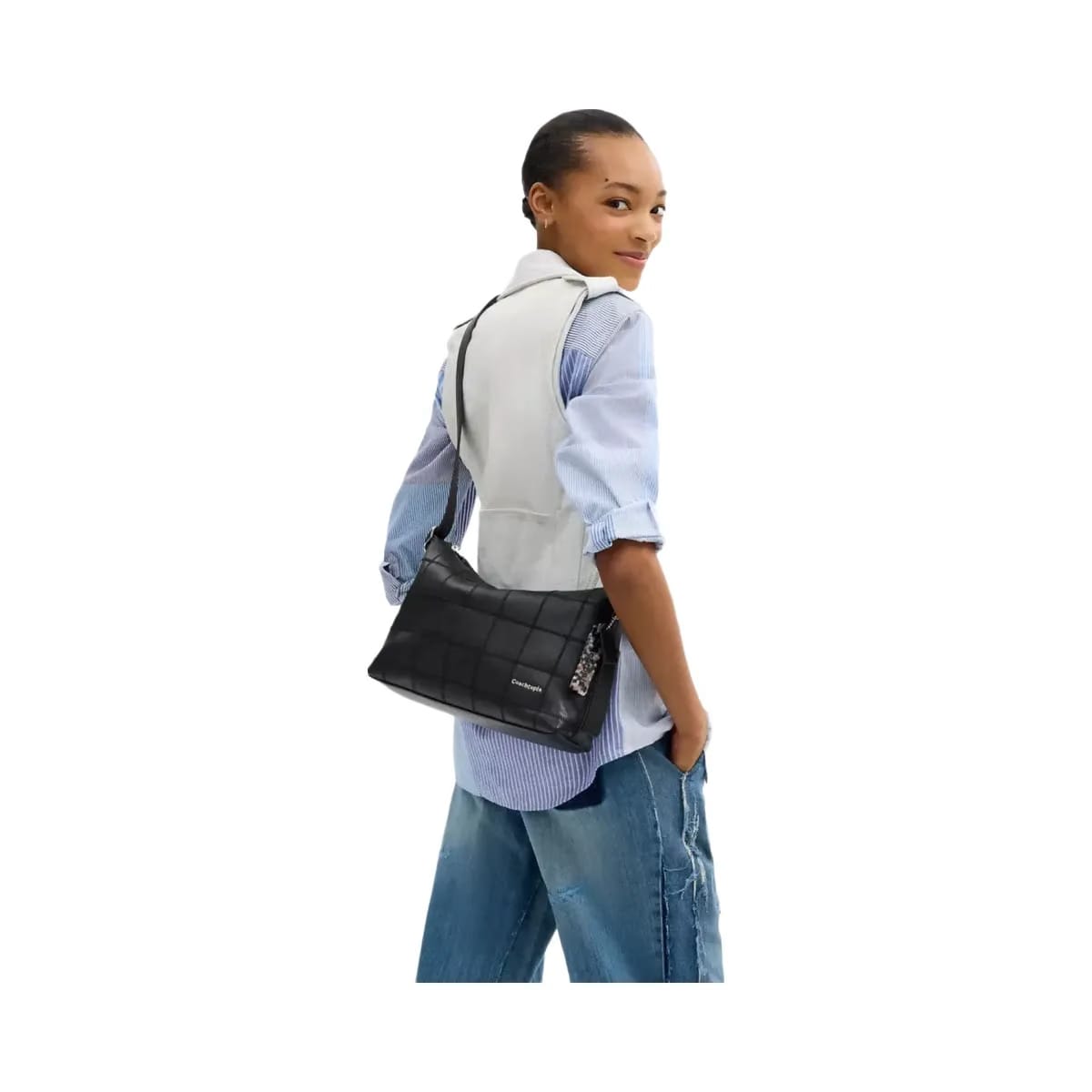 Coach Alter/Ego Slouchy Shoulder Bag In Upcrafted Leather in Black