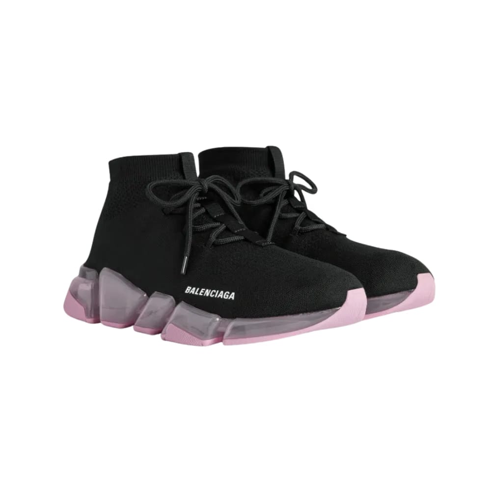 Balenciaga Speed 2.0 Lace Up Full Clear Sole Recycled Knit Sneaker In