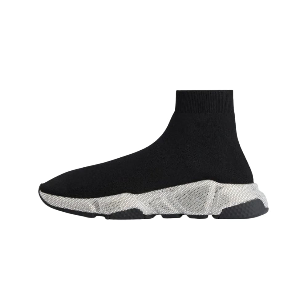 Balenciaga Speed Recycled Knit Sneaker With Rhinestones In Black