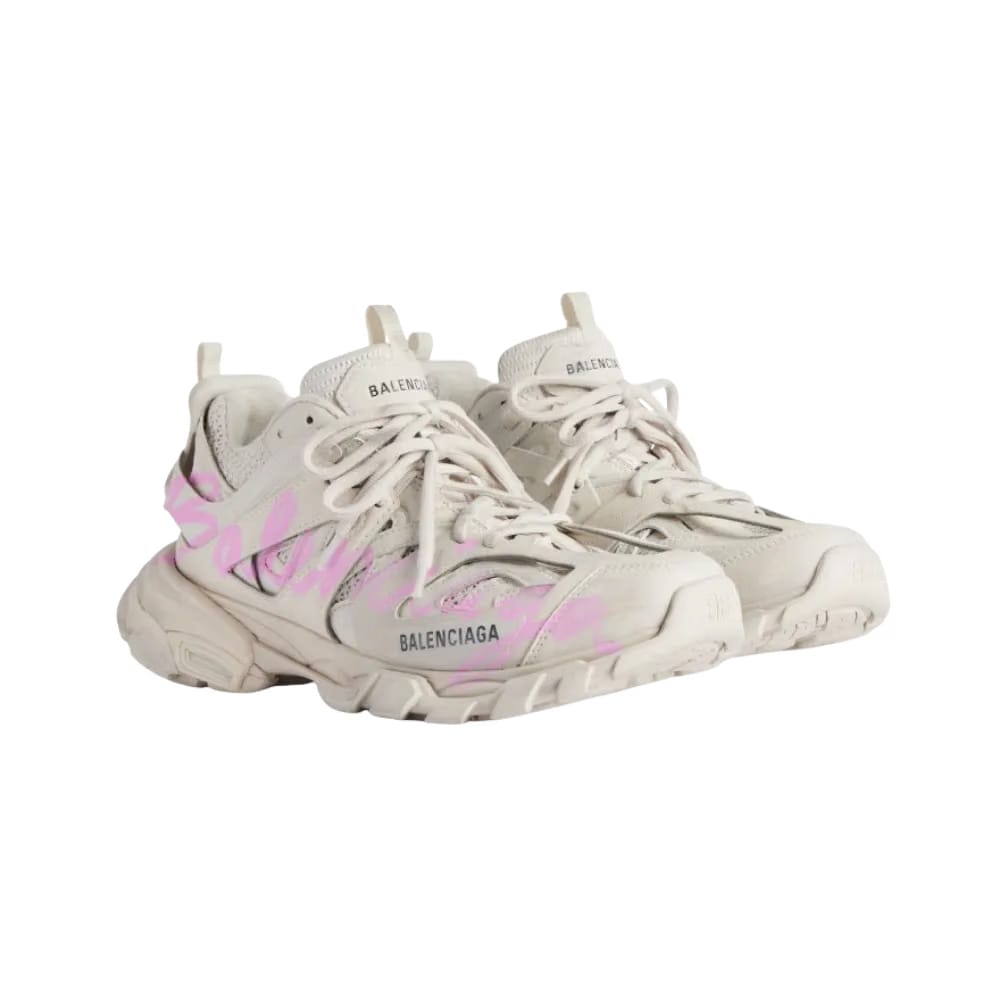 Balenciaga Track Signature Sneaker In Pink