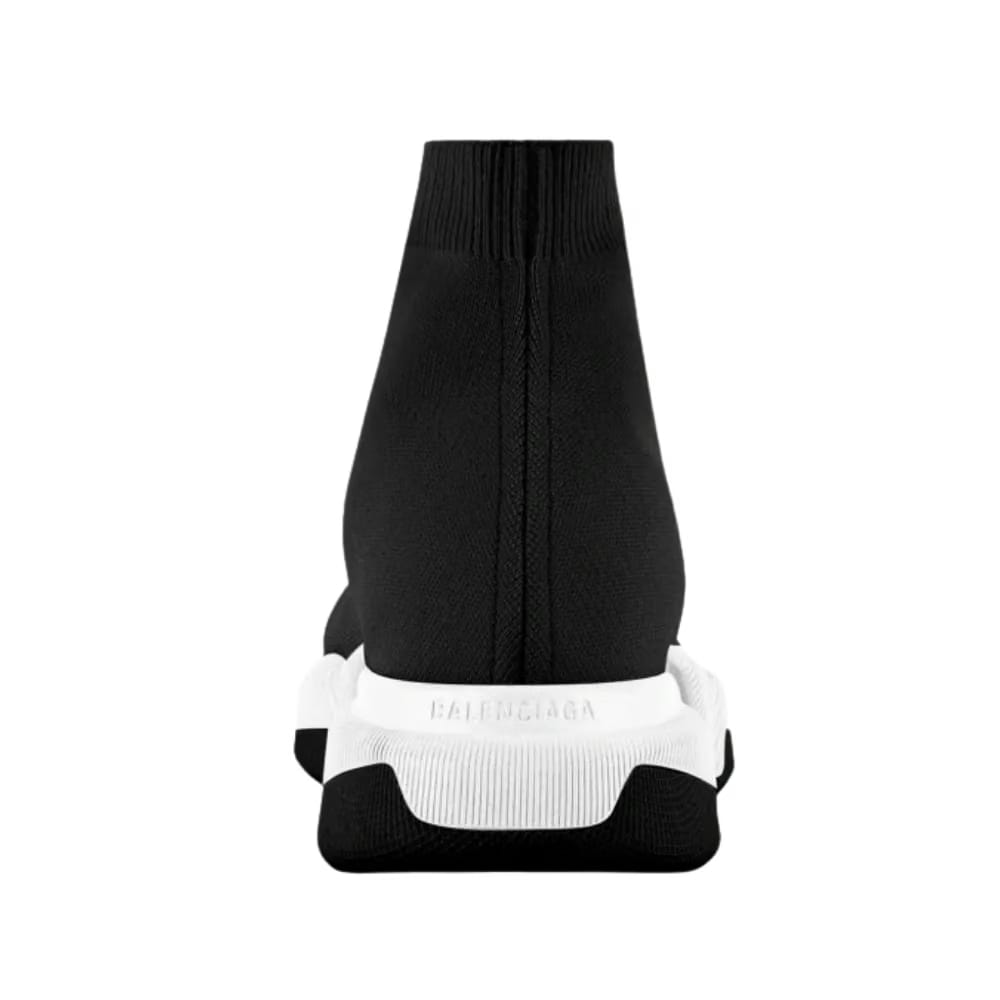 Balenciaga Speed 2.0 Recycled Knit Sneaker With Bicolor Sole In Black